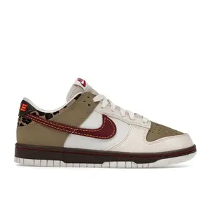 Nike Women's Dunk Low Retro Khaki Team Red Pearl White, from StockX