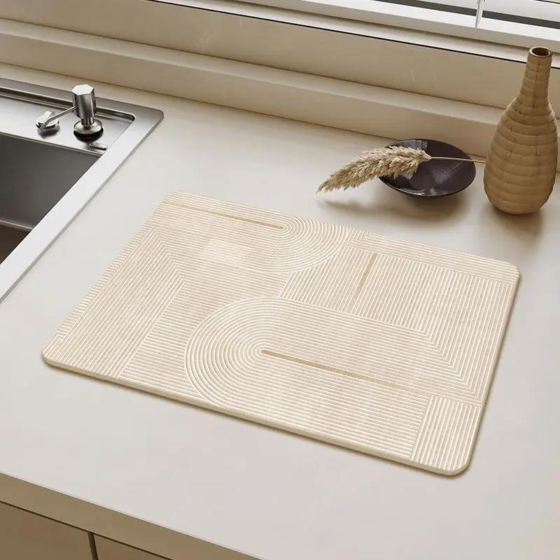 Absorbent Dish Drying Mat & Coffee Maker Mat for Kitchen Countertops - Multi-Use Coffee Bar Countertop Mat