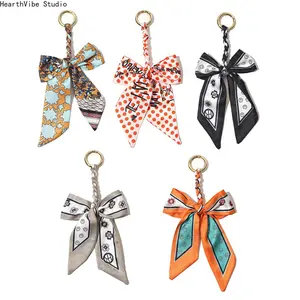Women's New Creative Woven Scarf Bow Keychain - Bag Charm, Sports & Outdoor Accessory Pendant
