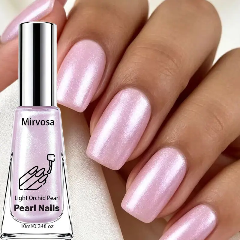 Dreamy Light Pink Pearl Shimmer Nail Paint 10ml, Fine Pearlescent Glow Nail Lacquer, Smooth Easy Application For Starters, Lovely Beauty Gift For Women