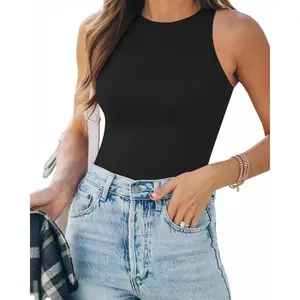 Tank Top Body Suits Women Sexy Crew Neck Racerback Halter Ribbed Sleeveless Bodysuit for WomenRogueSociety20