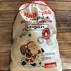 North Pole Post Office Special Delivery Personalized Gift Sack Christmas Theme