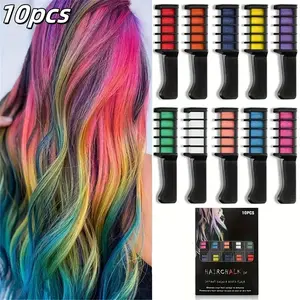 10-Piece Temporary Hair Dye Comb Set, Wax Comb Kit for Women and Girls, Party Hair Color Tools, Daily Clothing Decoration Accessories