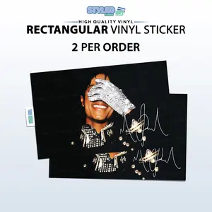 mj rectangular vinyl sticker made with high quality vinyl 2 per order outdoorfun