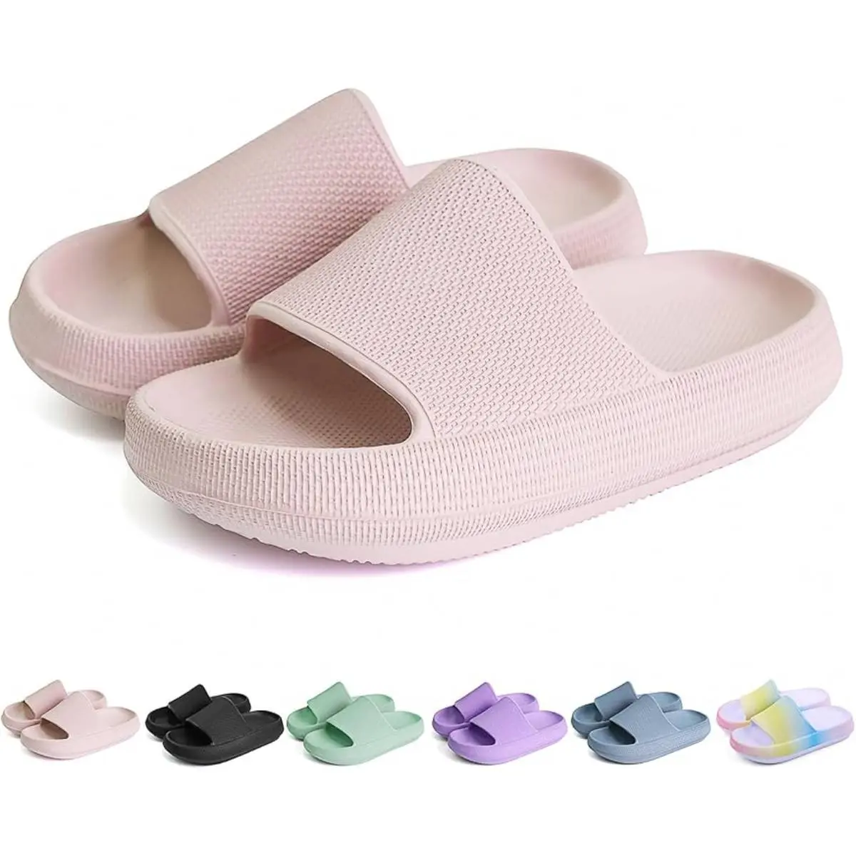 New Era Kids' Slip-On Flat Slides Slippers - 5-6 Years, Synthetic EVA Upper, Round Toe, Thick Non-Slip Bottom, Indoor Outdoor Fun Kids Slippers for Beach, Playground, Indoor Outdoor Slippers, Fun Slippers Kids