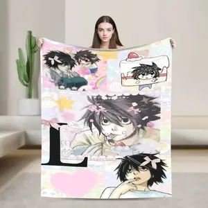 Genius Detective Aesthetic Flannel Blanket Gothic Mystery Manga Soft Warm Throw For Gamer Room Decor Dorm Essential Bed Sofa Dark Academia Gift