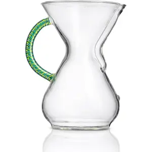 Chemex 6-Cup Tropical Series Glass Coffee Maker with Twisted Handle Non-Porous Borosilicate Easy to Use Exclusive Packaging Pots Tea