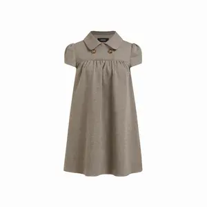 Cider  Peter Pan Collar Houndstooth Button Mini Dress