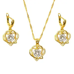Two Hearts Jewelry – 14K Gold-Finished Jewelry for Women with  Romantic Heart Necklace-Cubic Zirconia Stones