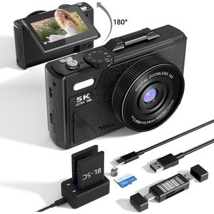 Digital camera ,Portable Retro Camera, Vlogging camera,Cameras for photography,Compact Travel Camera for Teens,Summer gifts Black