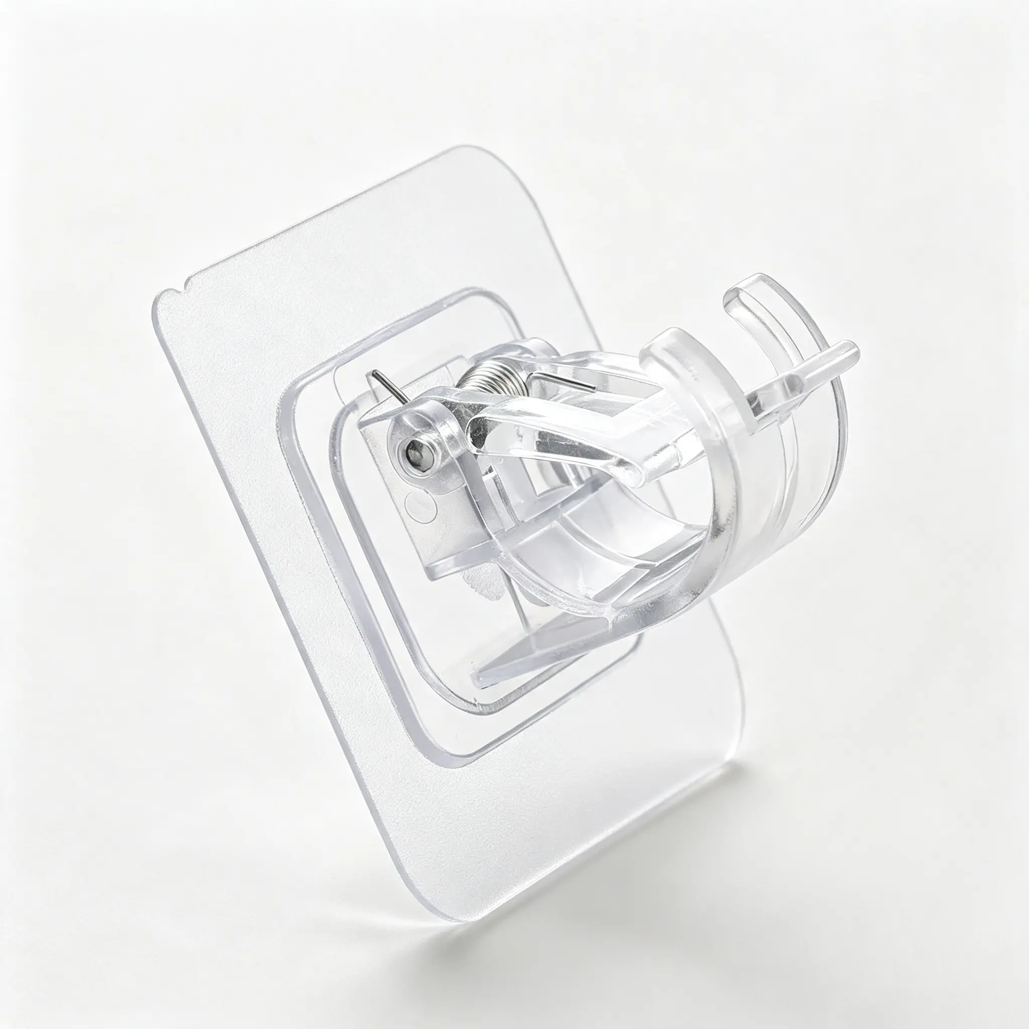 No Drilling Self-Stick Pole Support Clip, Household Wall Mount Holder for Curtain and Shower Rod
