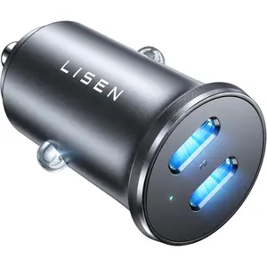 90W USB C Car Charger for iPhone 17 Car Charger 40W Fast Charging, 2-Port PD 45W & QC 3.0 Cigarette Lighter USB Charger [All Metal&Mini] for iPhone 17 Air/16/15/14/13 Pro, Galaxy S25/S24, iPad
