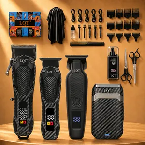 LQT TurboCut 5-in-1 Cordless Grooming Set - Stainless Steel Hair Clippers, Cordless Beard Trimmer, Fade Kit, Precision Edger, Adjustable ABS Tool, Barber Equipment, Mens Gift