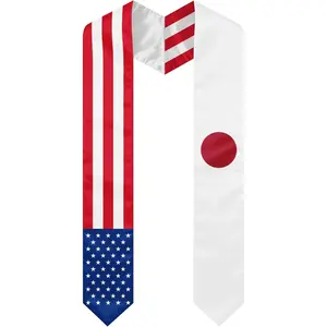 5.9/72inch National Flag Graduation Stole Class of 2026 Graduation Sash Generation Stole for International Students Honor Sash