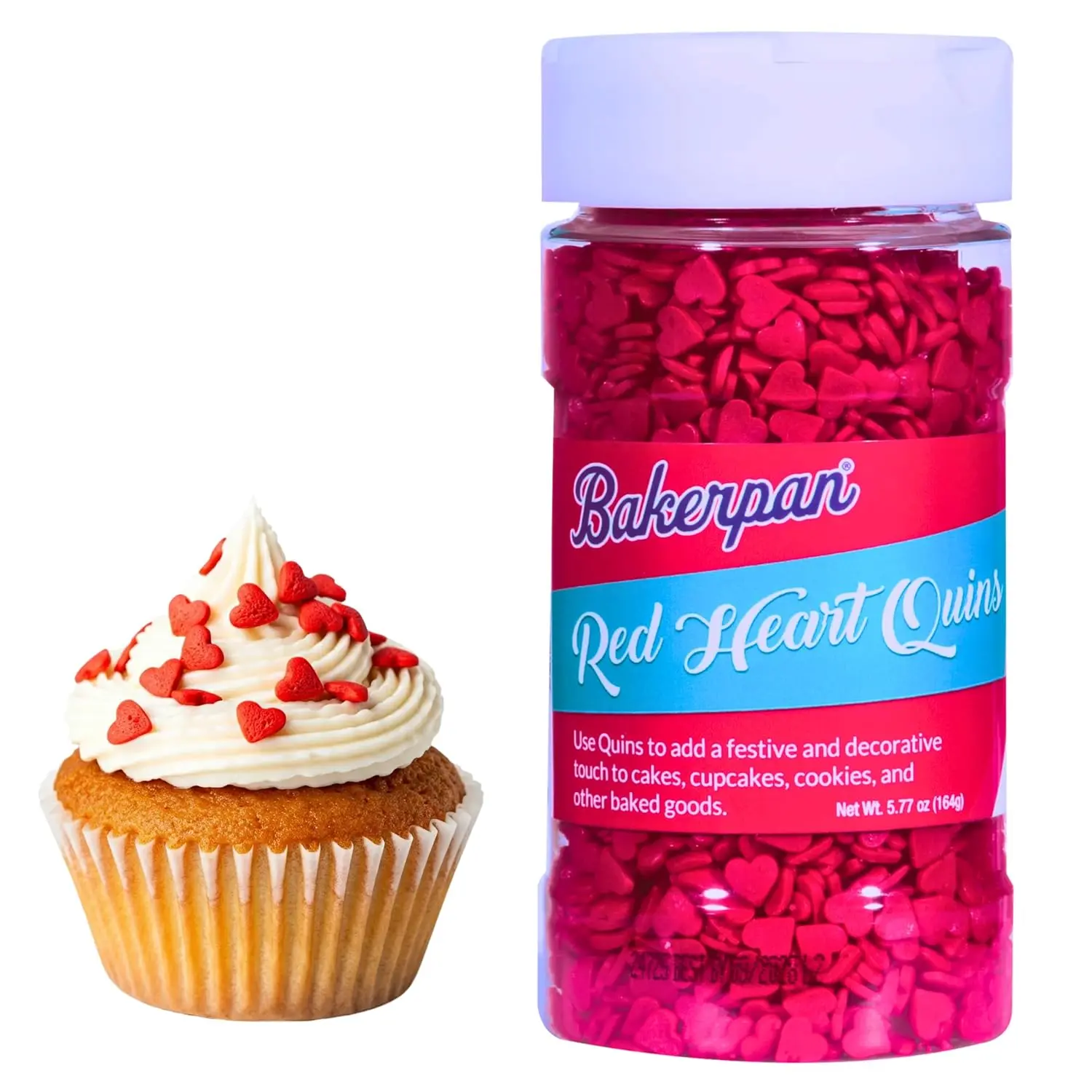 Heart Sprinkles Variety Pack – Red, Pink & White Decorative Sprinkles for Cakes, Cookies & Cupcakes