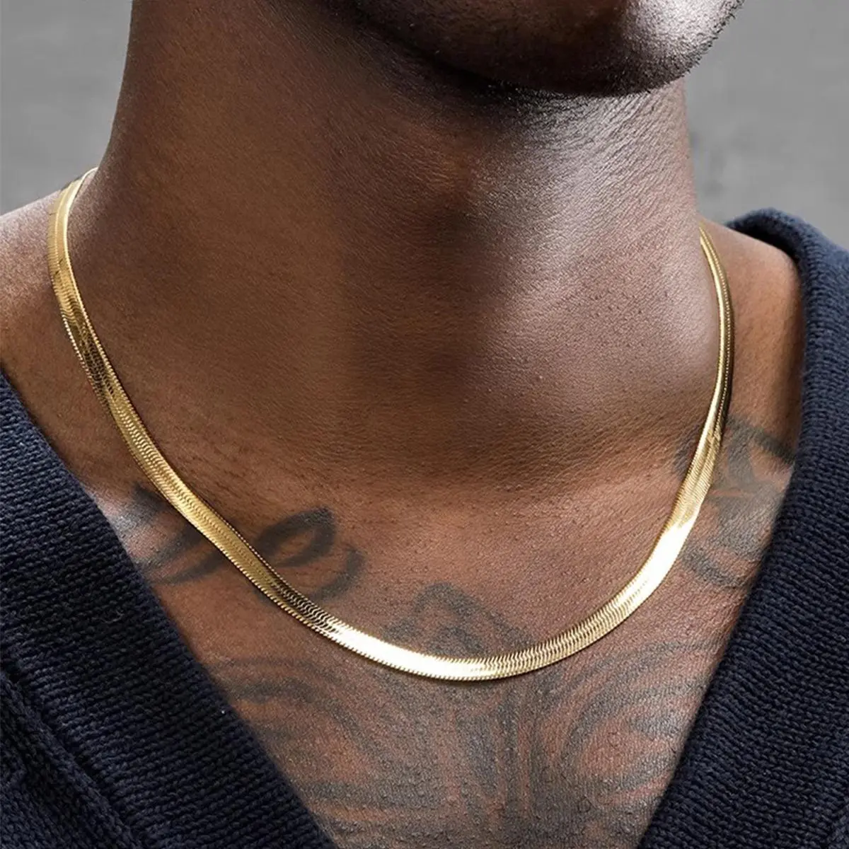 Men's Stainless Steel Snake & Link Chain Necklaces, Streetwear Style Jewelry, Wear-Resistant Accessory for Casual Gifting, Stainless Steel Necklaces, Male Jewelry, Chains, Link Pattern, Anti-Oxidation, One-Piece
