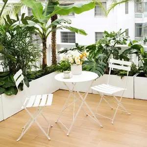 Patio Table and Chairs Set of 2, 3 Piece Patio Bistro Sets, Small Outdoor Furniture Dining Set with Coffee Table, Metal Balcony Furniture Sets for Apartments/Porch/Pool/Garden/Backyard/ Deck