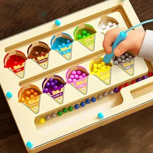 Ice Cream Maze Puzzle Toy, Colorful Wooden Montessori Magnetic Puzzle Toy, Montessori Puzzles Gift, Perfect for Birthday, Brain Teasers