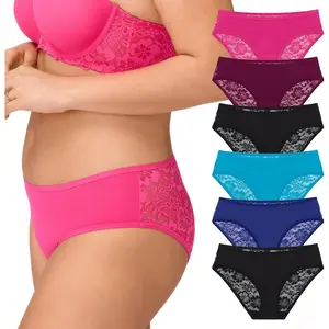 6 Pack Junior’s Micro and Lace Hipster Underwear