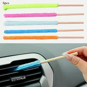 Microfiber Car Detail Brush with Long Handle - Ideal for Air Conditioner, Blinds, and Narrow Spaces - Perfect for Vehicle and Household Cleaning - Car Detailing Brushes - Car Cleaning Tool, Car Cleaning Supplies, Car Detailing Accessories