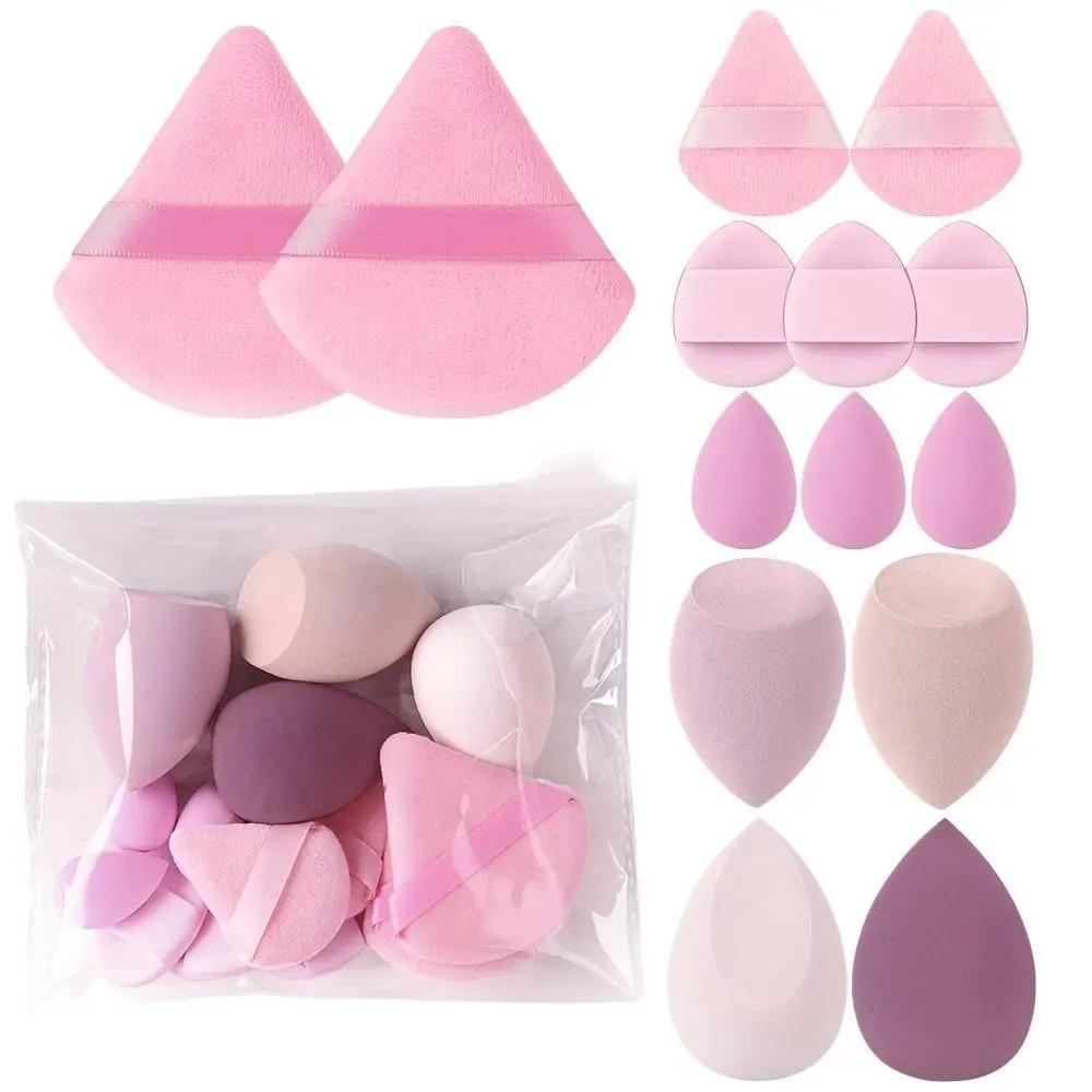 14-Piece Triangle Makeup Sponge Set, Foundation Mixer Tool, Blending Sponge, Makeup Sponges For Foundation, Beauty Egg Puff, Cosmetic Accessories, Women's Makeup Tools, Cosmetics Makeup Tools, Essential Beauty Kit