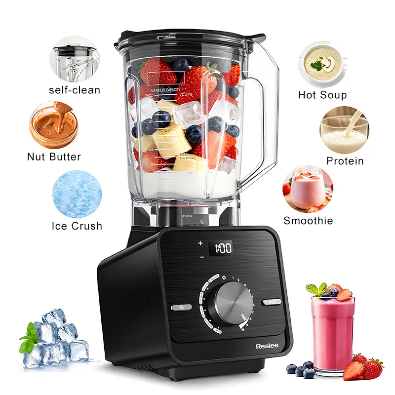 High-Capacity Multi-Function Variable Speed Power Kitchen Blender & Food Processor, 10-Speed Motor, 56 Oz Premium Eastman Tritan Jar, Self-Cleaning, 120V Compact Design for Frozen Fruit Blender Shakes, Ice Crushing, Variable Speed Blender