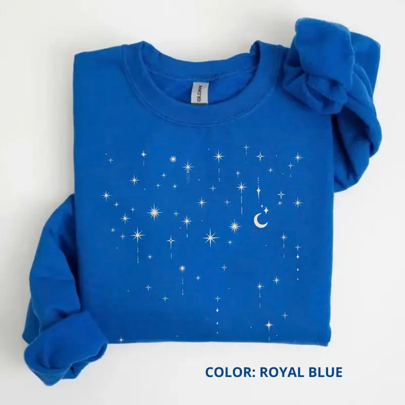 Vintage Starlight Cute Sweatshirt & Tshirt, Celestial Sweater, Mystical Moon Sweatshirt, Astrology, Space Trendy, Astrological Gift For Her Cute