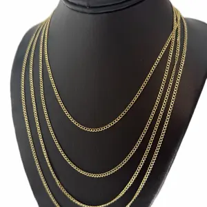 14KT Gold Cuban Chain 2mm Semisolid Classic Style for Everyday Wear