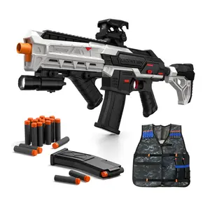 SOFITEN Aegis FANG,  2 modes Electric Foam Dart Blaster set, Toy gun with Tactical Vest, adjustable Sight & Stock,Bolt Action & Power Indicator,Ultimate fun for Ages 12+boys,BirthdayGift  OUTDOORfun Practice Easter Spring Father's day