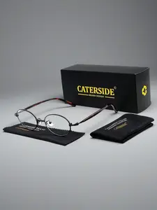 Caterside Retro Oval Metal Frame Glasses, Light Blocking, Unisex Design, Perfect for Cycling, Music Festivals, Photography Gifts