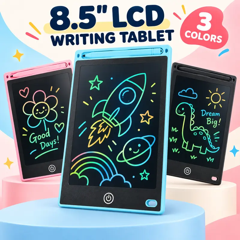 Large LCD Writing Tablet Erasable Drawing Pad - Reusable Stylus Graphics Tablet for Kids, Educational Doodle Board, Erasable Screen Portable Digital Drawing Tablet, Gift for Birthday & Holiday
