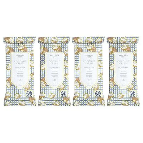 Beekman 1802 Goat Milk Coconut Cream 30-count Face Wipes 4-pack