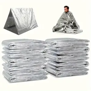 10/20pcs, Extra Large Outdoor Emergency Blanket, 52" X 82" - Reflective Survival Foil for Camping, Hiking & Weather Protection - All-Season Use, Ground Cover