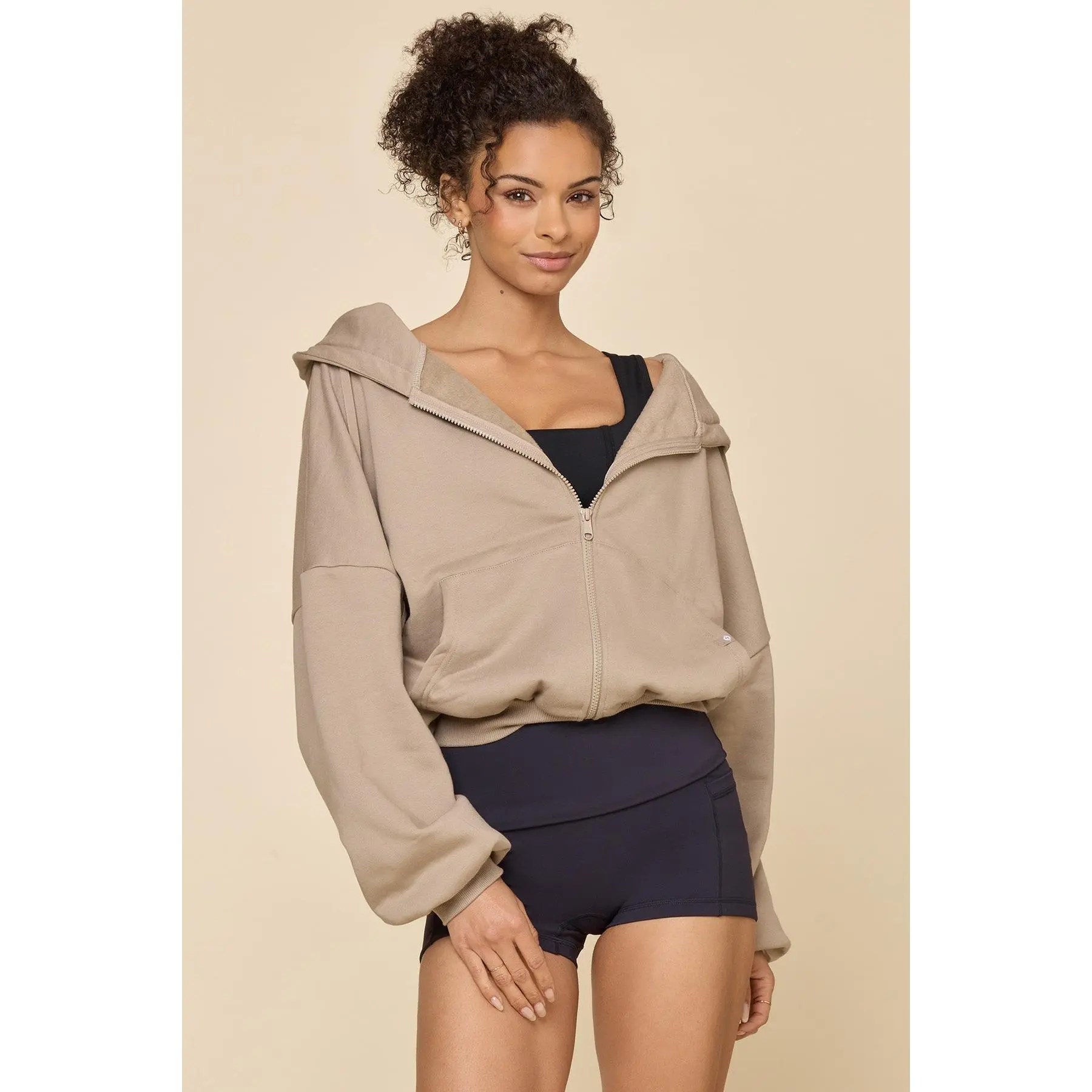Zip Cloud Hoodie - Taupe