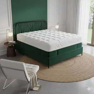 Premium Mattress Topper for King & Queen Beds Ultra Soft Plush Bed Topper for Back Pain Relief Pressure Point Support Breathable Mattress Pad with Removable Washable Cover for Deep Sleep Comfort