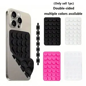 Dual-Sided Silicone Suction Cup Phone Holder, Phone Suction Mount, Strong Adhesion, Ideal for Selfies & Videos, Compatible with iPhone & Android, Car & Home Use