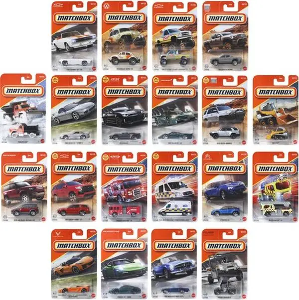 Matchbox 1:64 Scale Die-Cast Realistic Cars Basic Collection, 24-Piece F Assortment, Collectible Toy Cars with Chevy Corvette Z06 Convertible x1, Ships in Own Container, Mazda Rx-7 Spirit R X12024