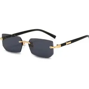 Rectangular Rimless Sunglasses Popular Unisex Shades For Female Male Summer Traveling