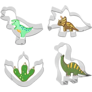 Cookie   Dinosaur Cookie  Set Small Size Stainless Steel Shaped for  Dinosaur Theme Birthday Party Supplies