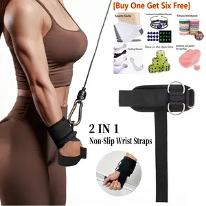 [Buy One Get Six Free] One anti-slip weightlifting/deadlift wrist wraps with D-ring, suitable for resistance training, thickened neoprene padding, unisex weightlifting wrist support.