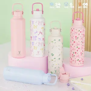 MEOKY 24oz Hexagonal Insulated Water Bottle with 2 Lids, Leakproof Stainless Steel Tumbler with Straw & Spout, Hexagonal Design, 24H Cold Keep, BPA-Free for Gym Sports Office Travel