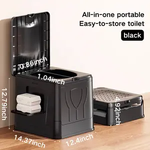 Foldable Camping Toilet with Waste Bags - Portable Potty for Car, Truck & Hiking - Emergency Travel Toilet for Adults & Kids - 4th of July Road Trip Essential