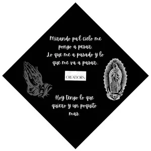 Latino Hispanic Virgencita de Guadalupe Gracias Bendicion Blessed Graduation Cap Topper Design Printed Grad Cap Decor