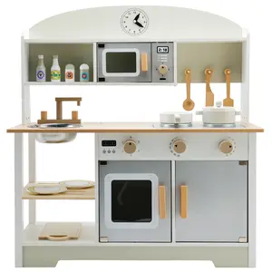 Play Kitchen Kids Cookware Microwave Toy Gift Play Set For Boys Girls Age 3-8