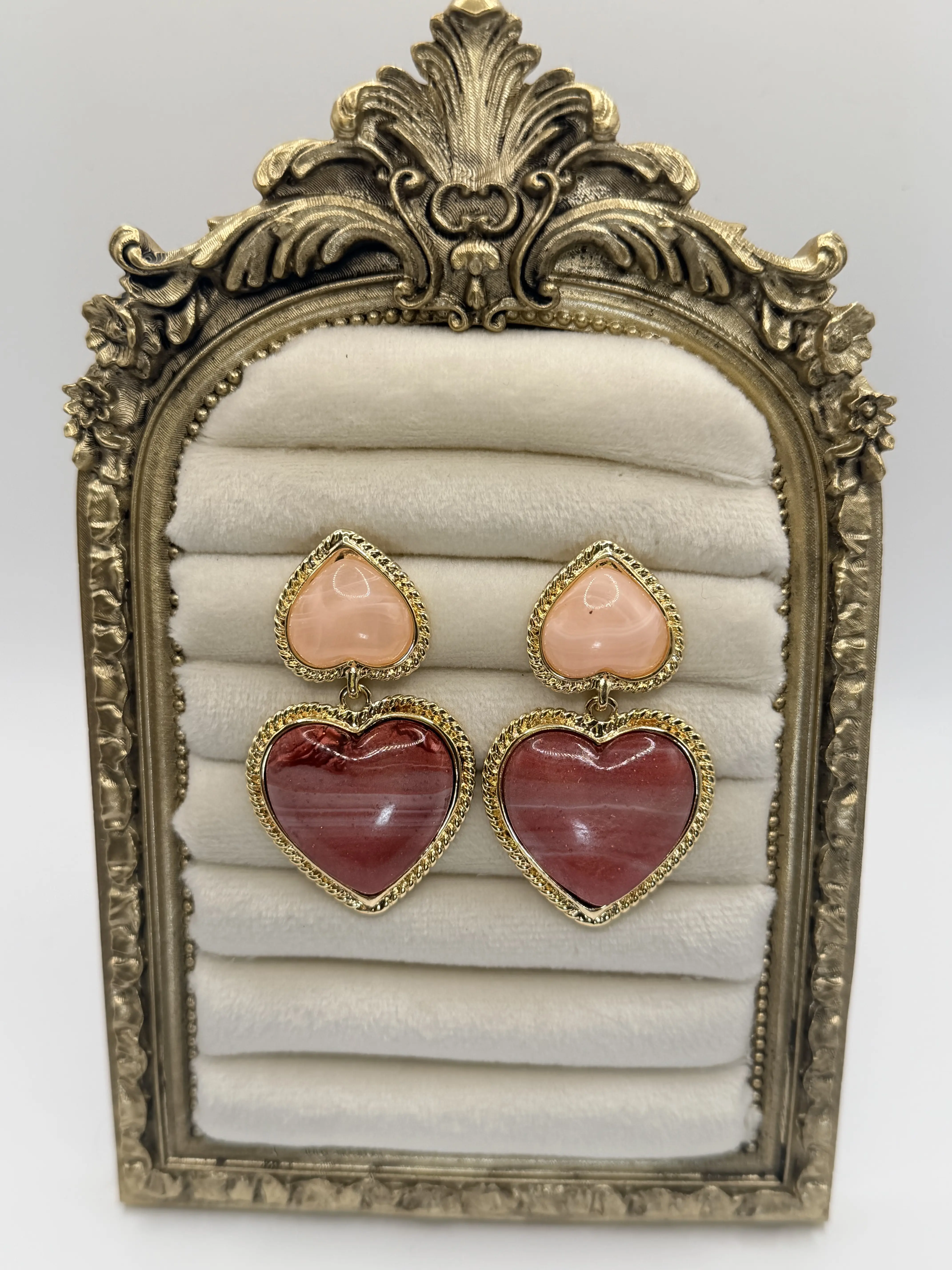 Xoxo Heart Long Gold Plated Earrings