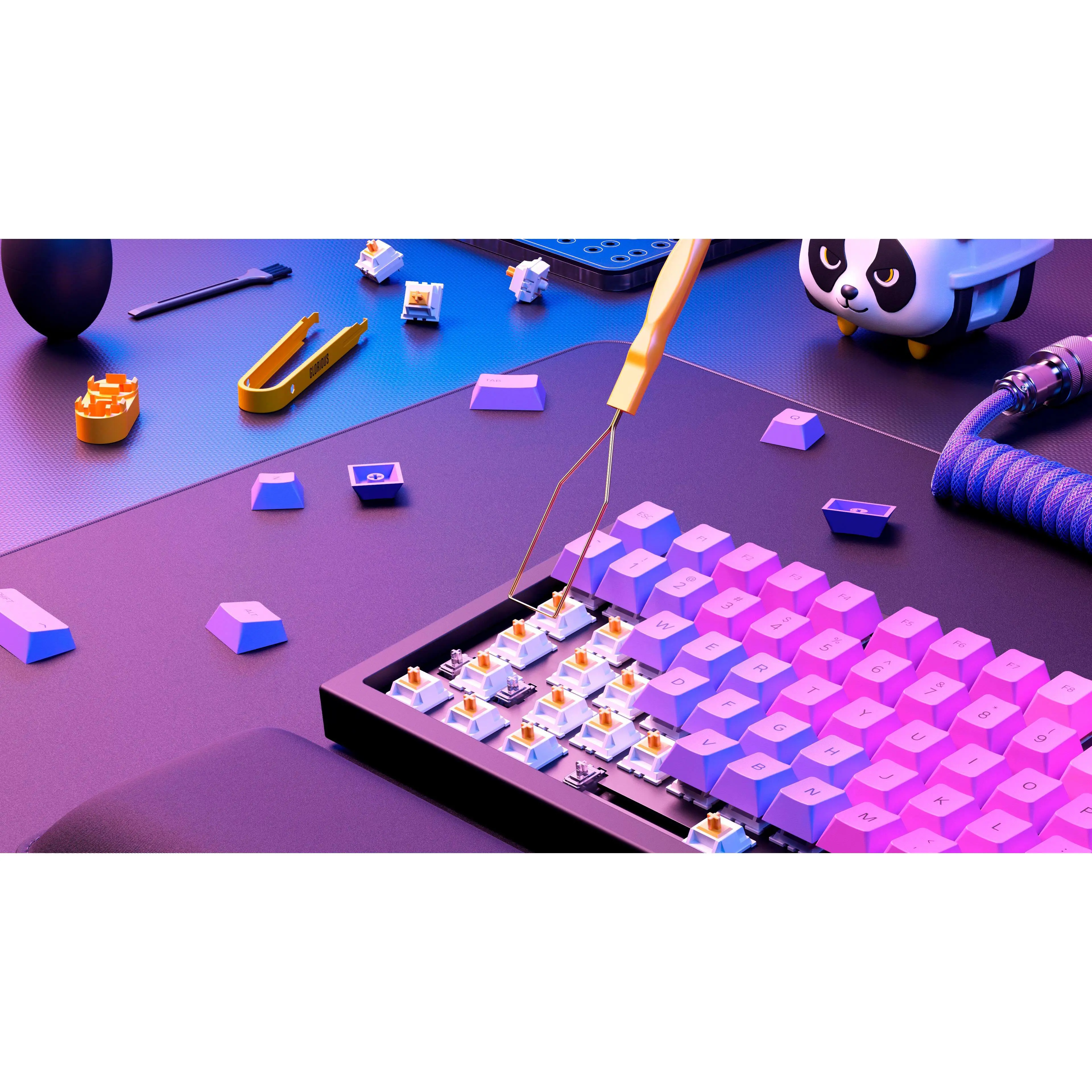 Glorious - Keycap Puller with Gold Plated Stainless Steel Wire and Ergonomic Grip for Mechanical Keyboards - Orange