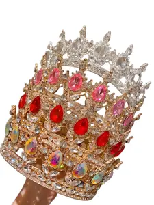 Elegant Women's Rhinestone Metal Crown Headband, Available in 4 Colors, Perfect for Weddings Parties Birthdays Shows, Stylish Design, Bridal Hairpiece