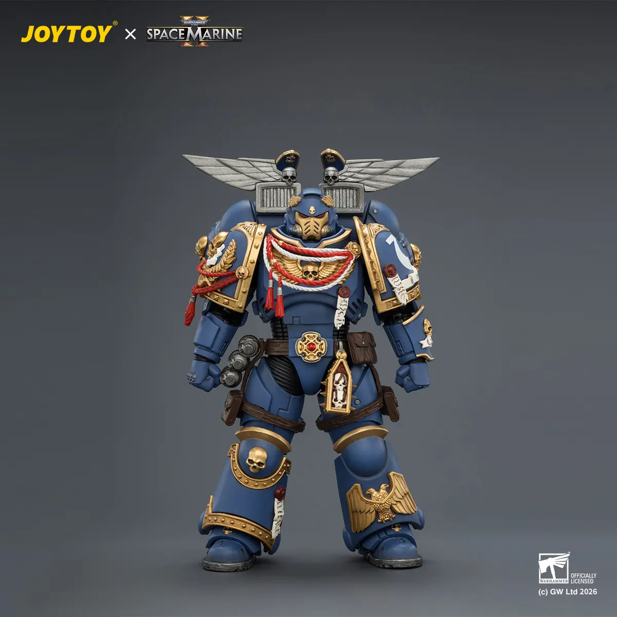 JOYTOY Warhammer 40,000 1/18 Action Figures Game Edition Ultramarines Assault Intercessor with Jump Pack, Thunderhammer and Neo-volkite Pistol