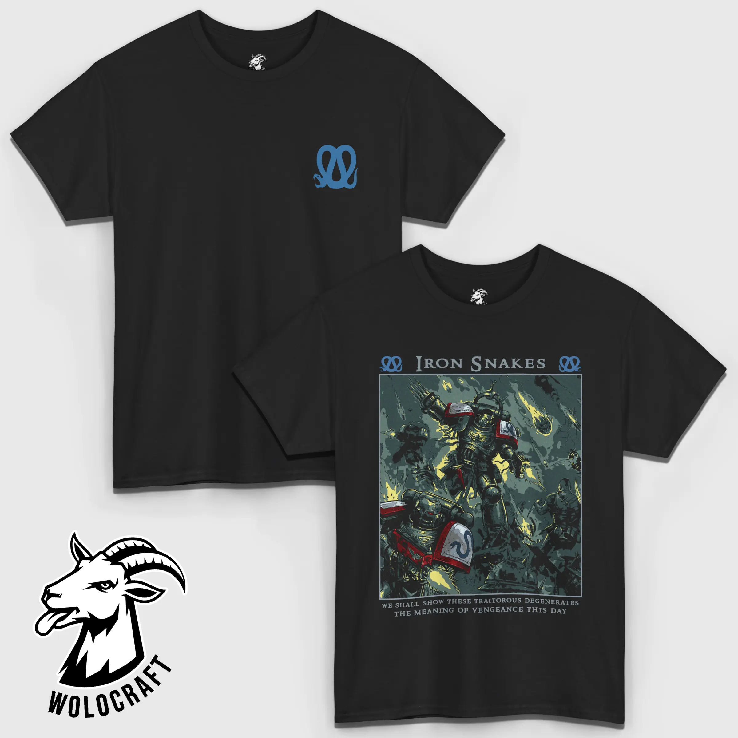 Iron Snakes T-Shirt | Space Marines Chapter | Adeptus Astartes Loyalist | Grimdark Sci-Fi Shirt | Unisex Gaming Tee | Wargames Fan Apparel
