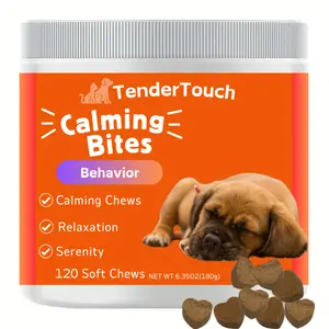 120 Chews - 1 Pack(1 x 180g/6.35oz) 180g/6.35oz - TenderTouch Calming for Dogs - Help Natural Dog Anxiety for Everyday Stress & Separation , Soft Calming Chews for Dogs Helps Aid with Stress, Thunder, Fireworks, Chewing, Barking
